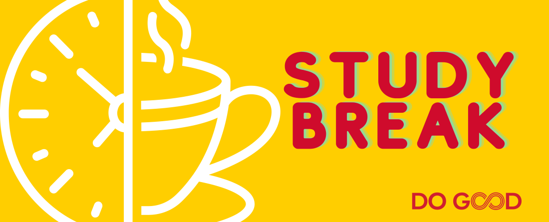 Study break with yellow background